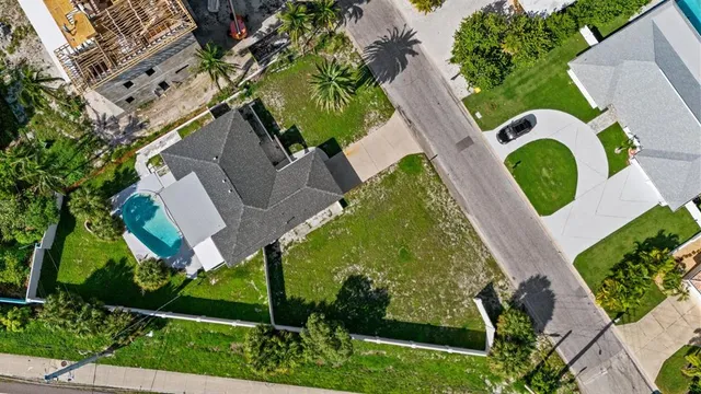 an aerial view of a house having outdoor space