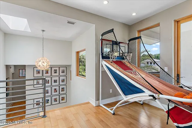 a view of front door with workspace