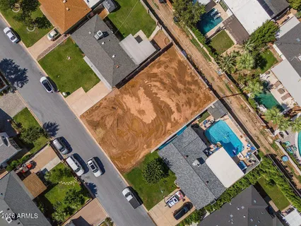an aerial view of a house