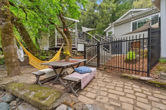 a view of outdoor space with seating