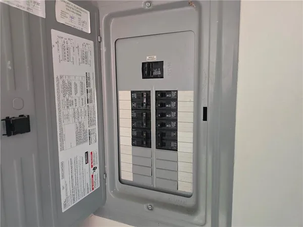 a front view of a fireplace