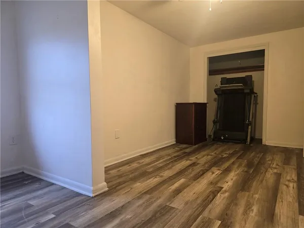 a room with gym equipment