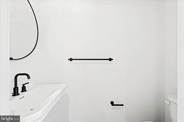 a close view of a sink in a bathroom