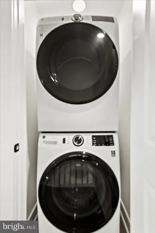 a utility room with a washer and dryer