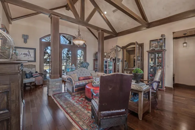 a living room with furniture