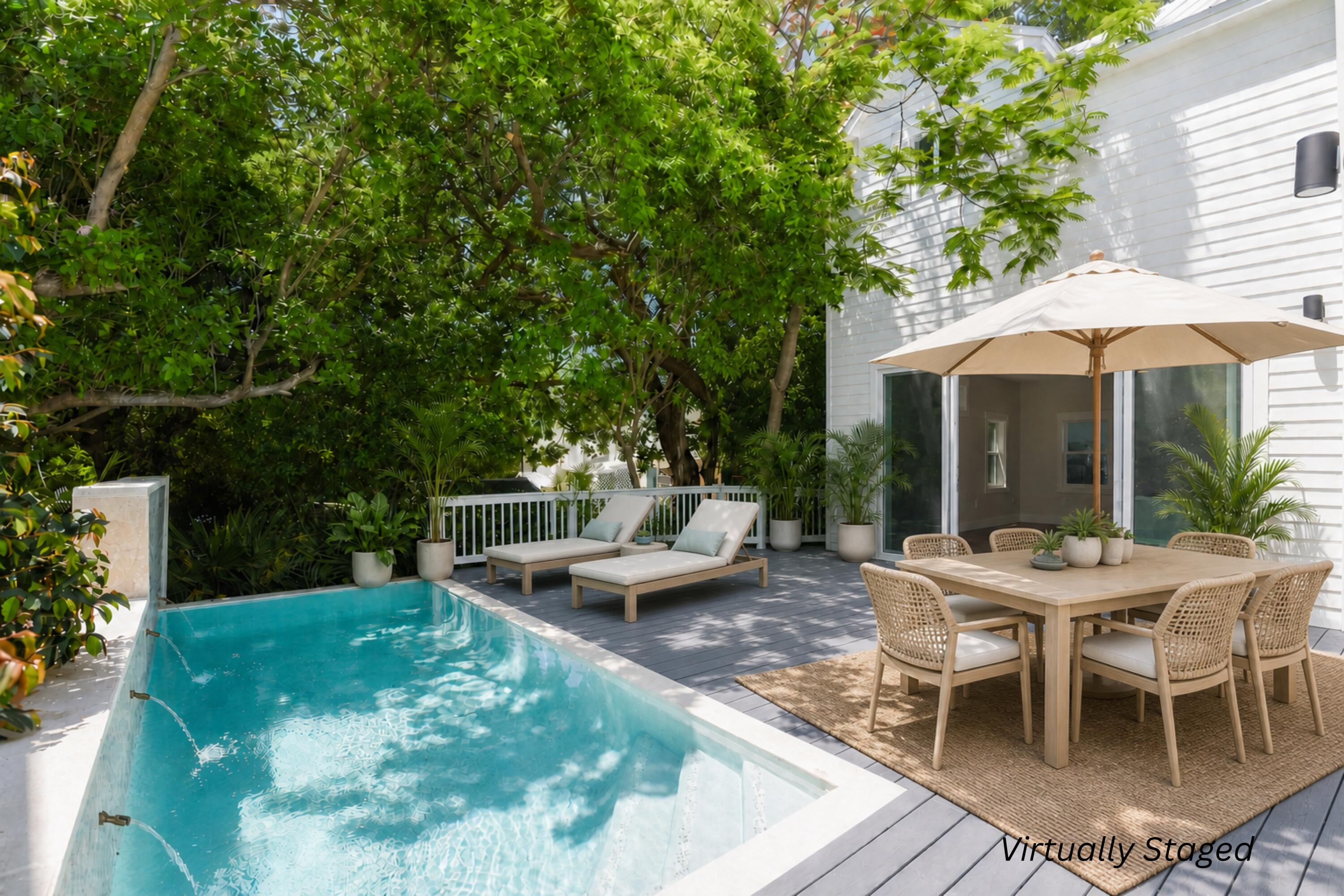 1316 Royal Street, Unit 6 Key West, FL 33040 - Photo 2 of 43 Virtually Staged Pool Area