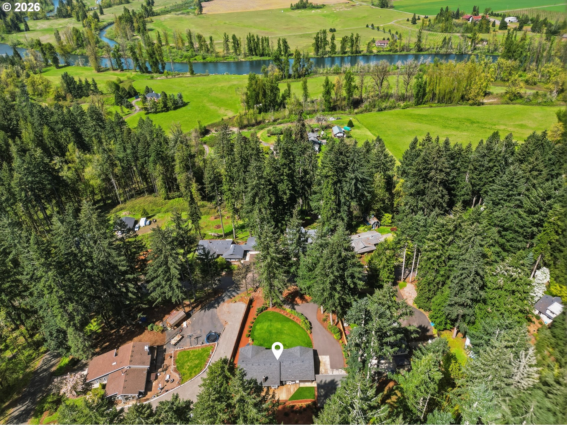 88119 Tiki Lane Springfield, OR 97478 - Photo 34 of 35 an aerial view of residential houses with outdoor space and trees
