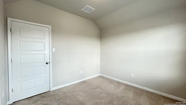 an empty room with closet
