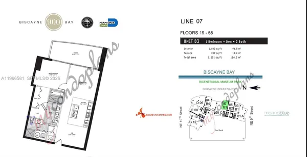$730,000 | 900 Biscayne Boulevard, Unit 2907, Miami, FL 33132