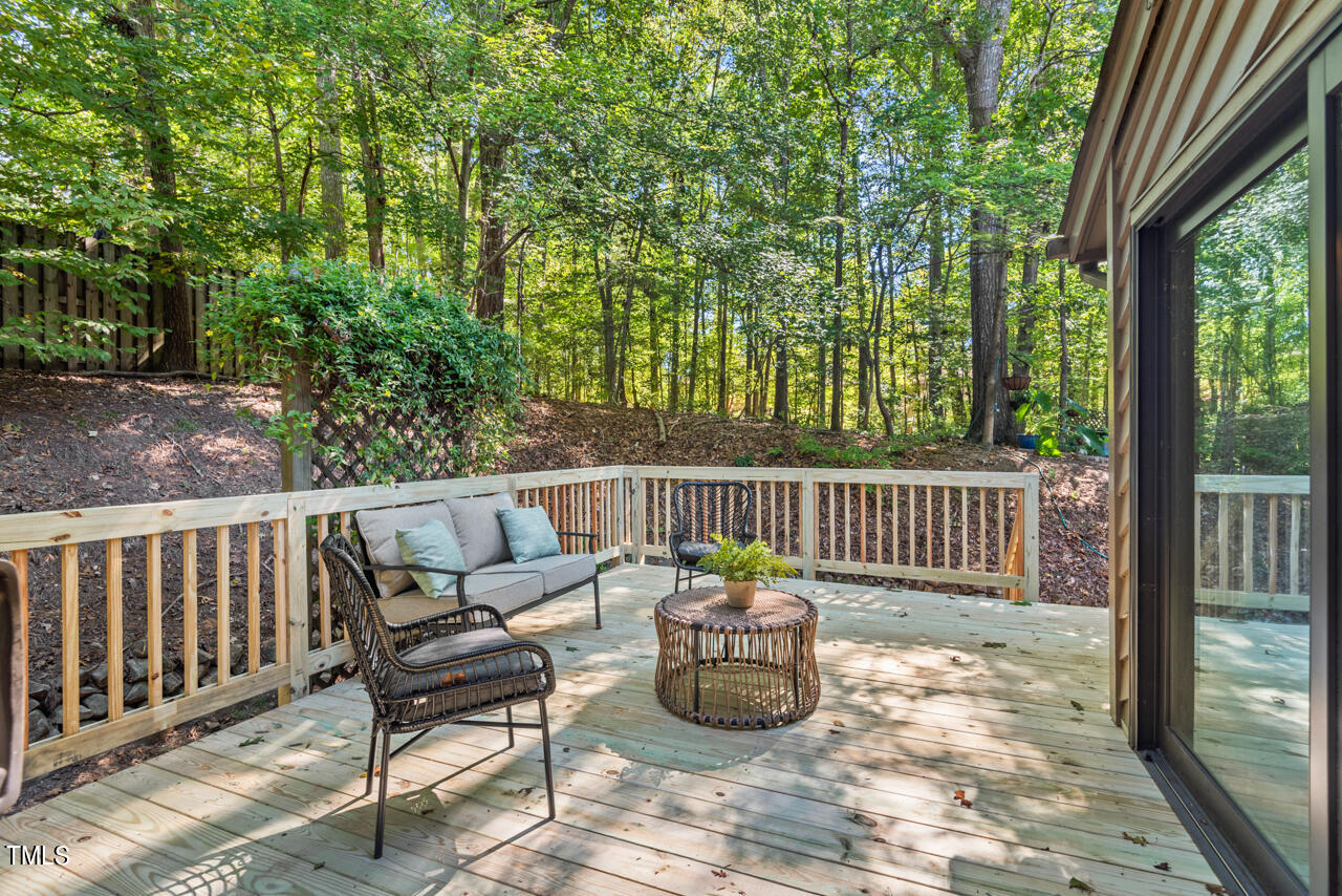 50 Stoneridge Road Durham, NC 27705 - Photo 17 of 40 a view of a bench in the roof deck