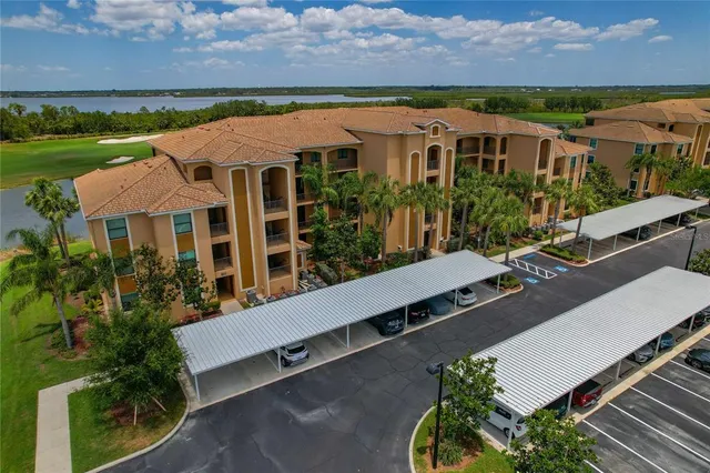an aerial view of a golf course with a park