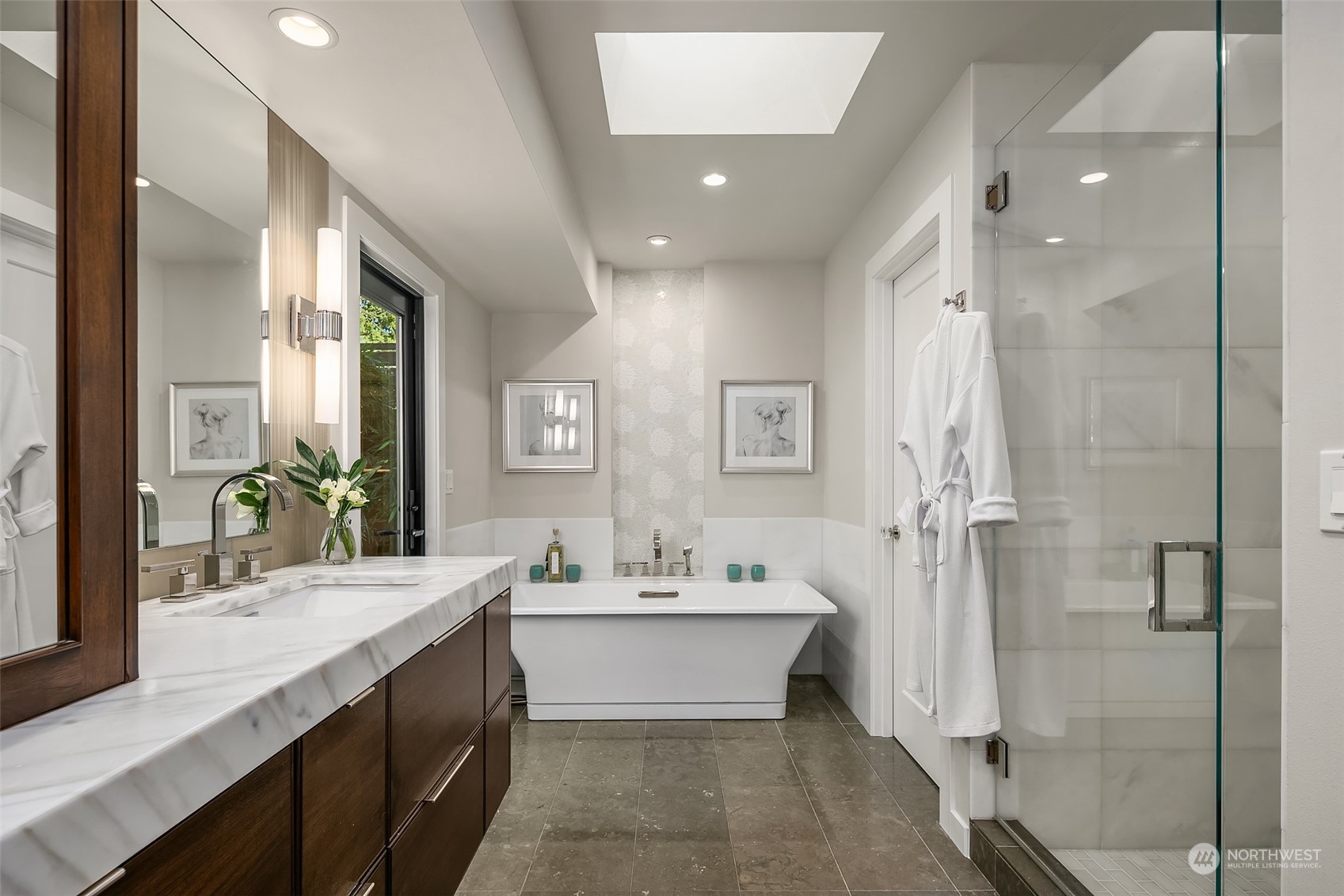 8541 Hunts Point Lane Hunts Point, WA 98004 - Photo 22 of 34 a bathroom with a double vanity sink mirror and double