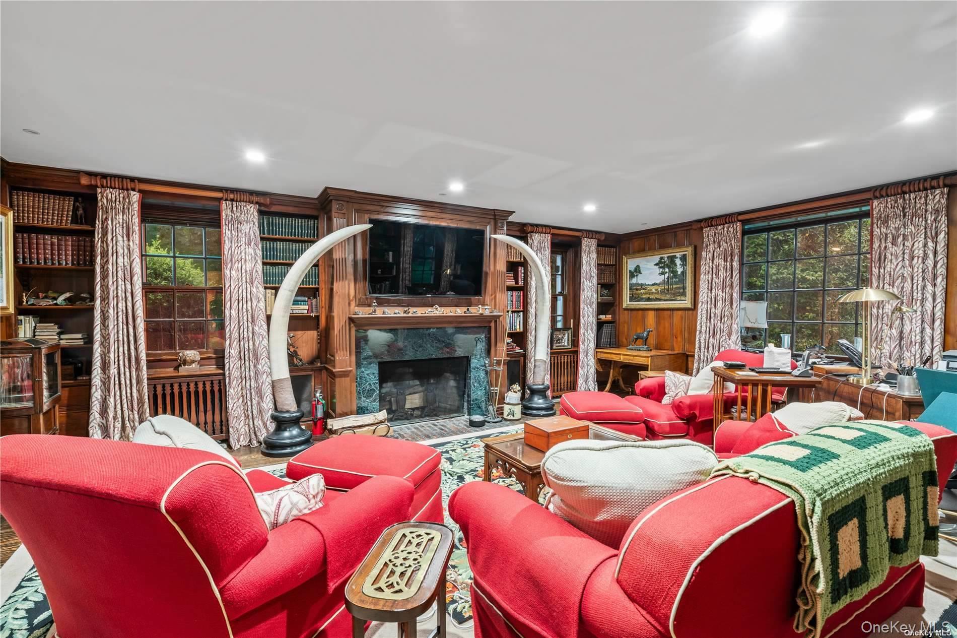 200 Cleft Road Mill Neck, NY 11765 - Photo 10 of 36 Den with Fireplace