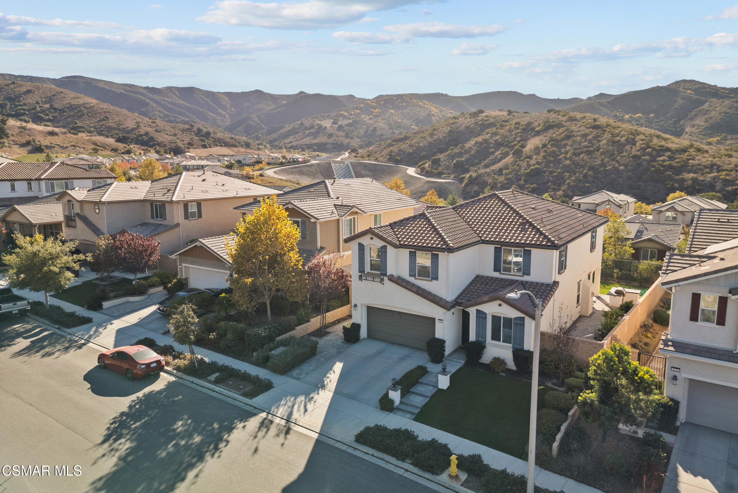 161 White Bark Lane Simi Valley, CA 93065 - Photo 14 of 83 an aerial view of a house with a mountain
