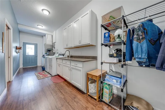 a view of a lake with a big yard