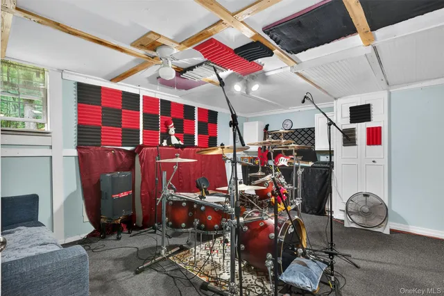 a workspace with furniture