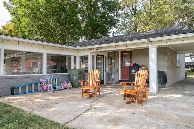 a view of the outdoor space with porch and furniture