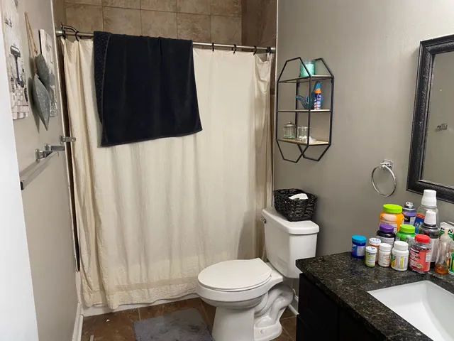 a bathroom with a sink and toilet