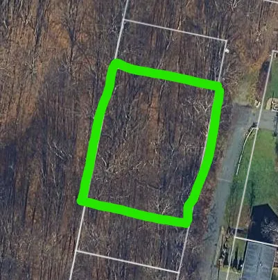 a view of a backyard with a small yard and potted plants