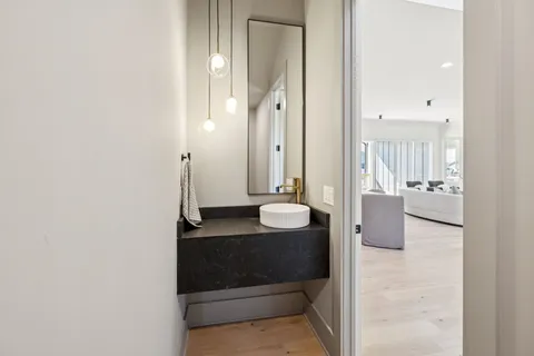 a view of entryway with wooden floor