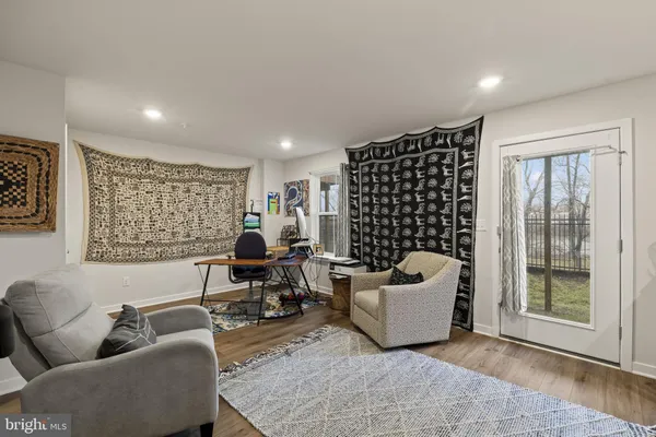 a living room with furniture