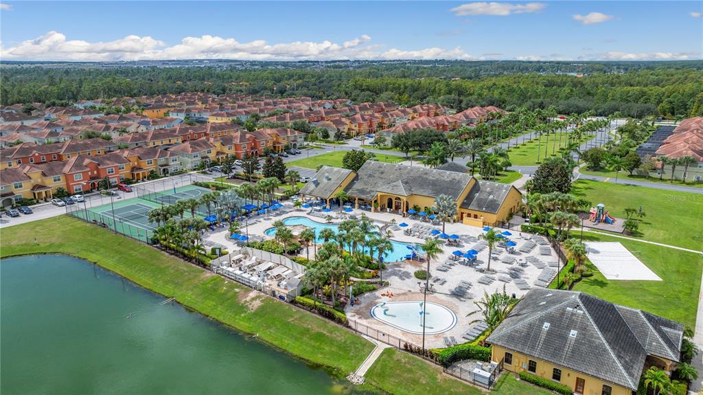 8955 Bismarck Palm Road Kissimmee, FL 34747 - Photo 31 of 32 an aerial view of residential houses with outdoor space and river