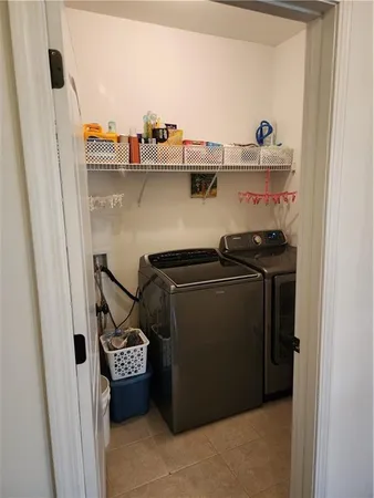 a close view of washer and dryer