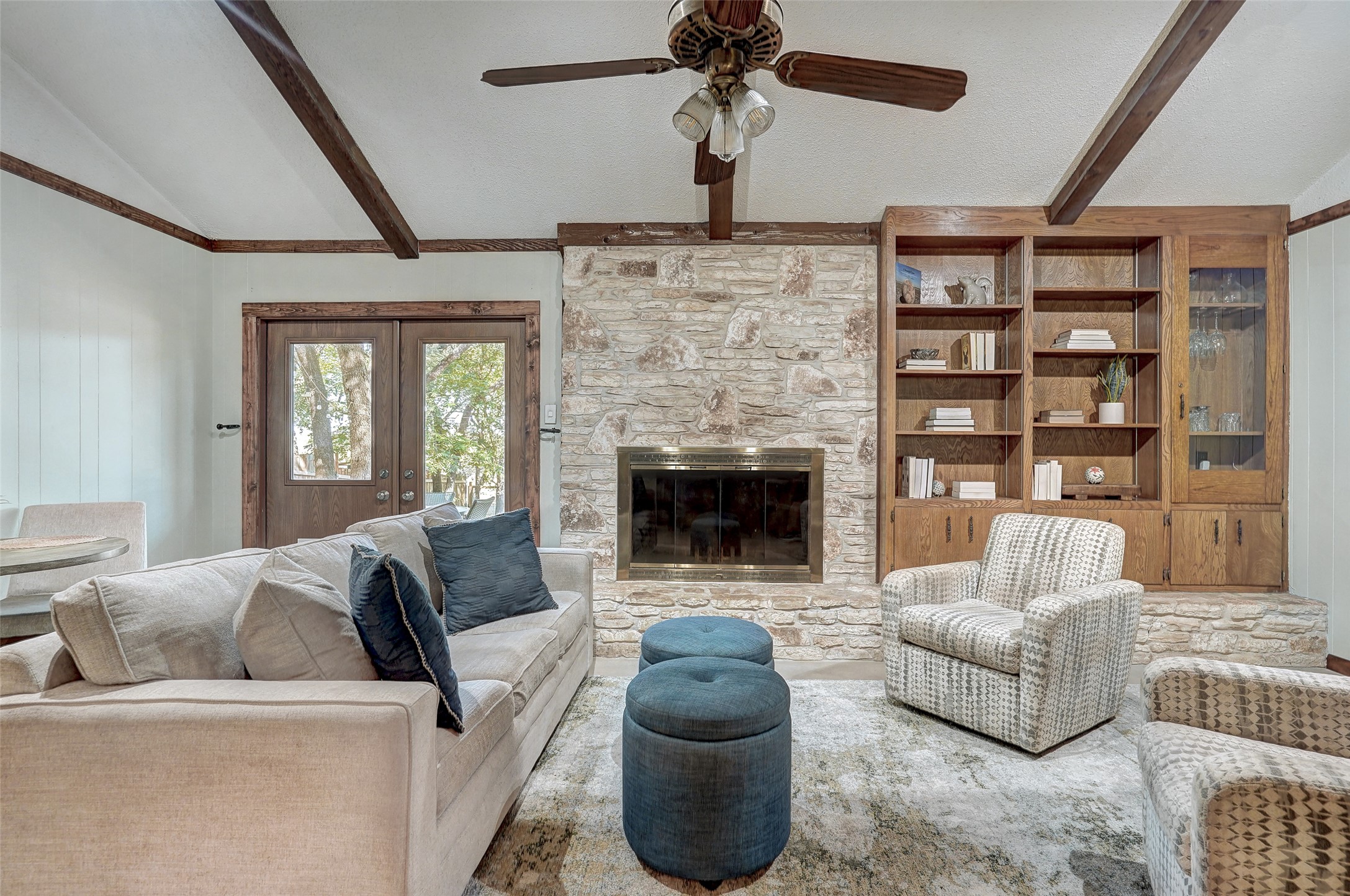 1105 North Riviera Circle Cedar Park, TX 78613 - Photo 15 of 32 a living room with furniture and a fireplace