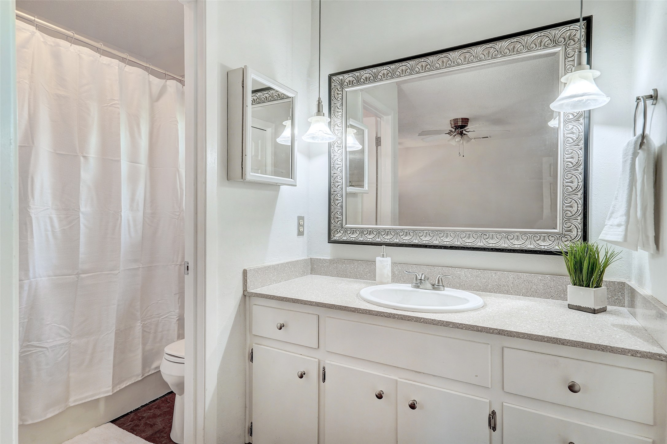 1105 North Riviera Circle Cedar Park, TX 78613 - Photo 20 of 32 a bathroom with a double vanity sink and a mirror
