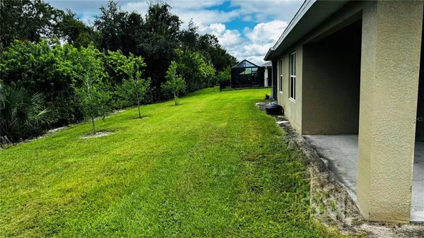 a view of a backyard
