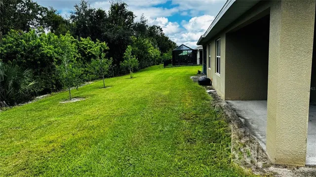 a view of a backyard