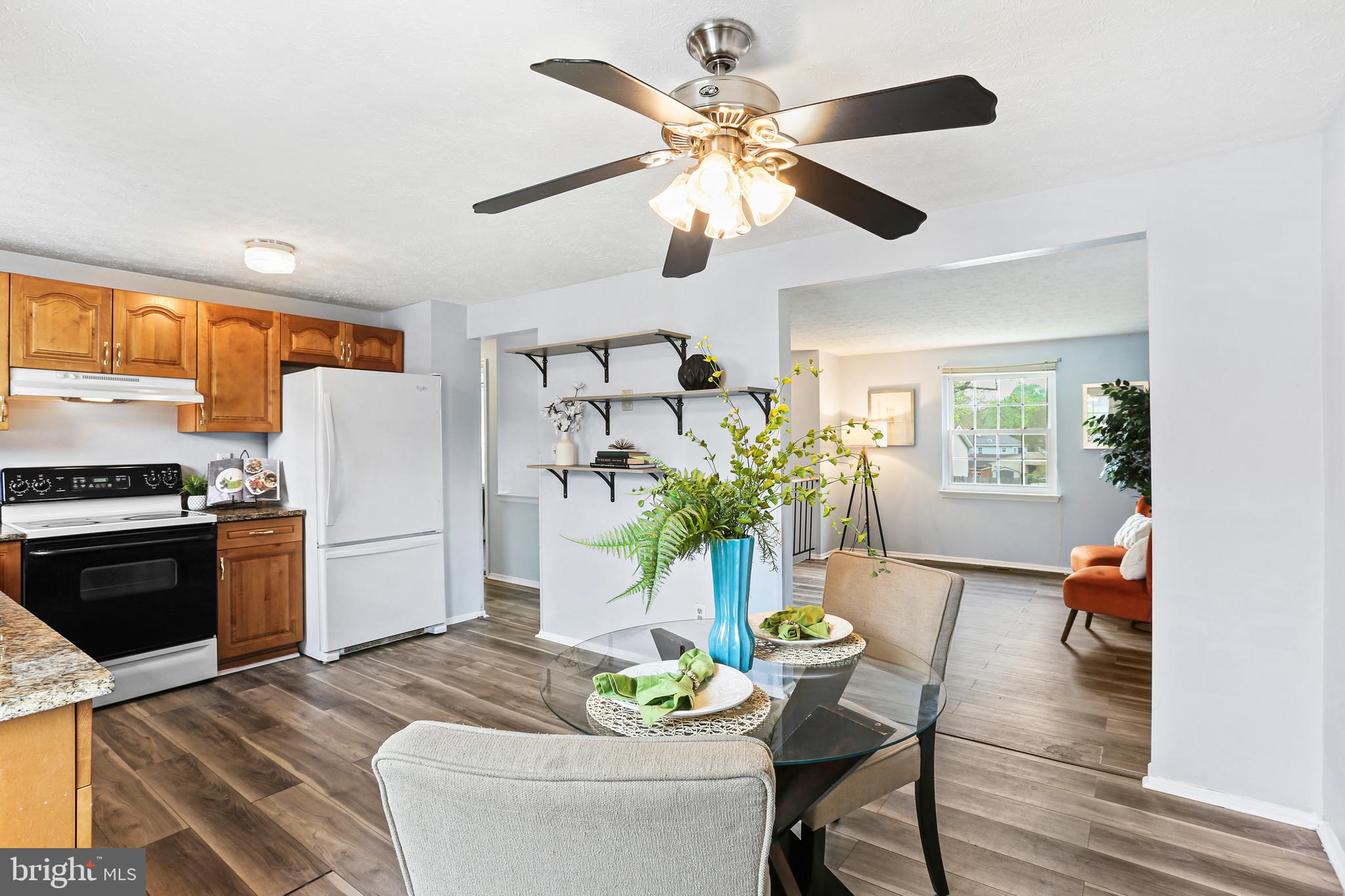 Eat in Kitchen with view of spacious backyard
