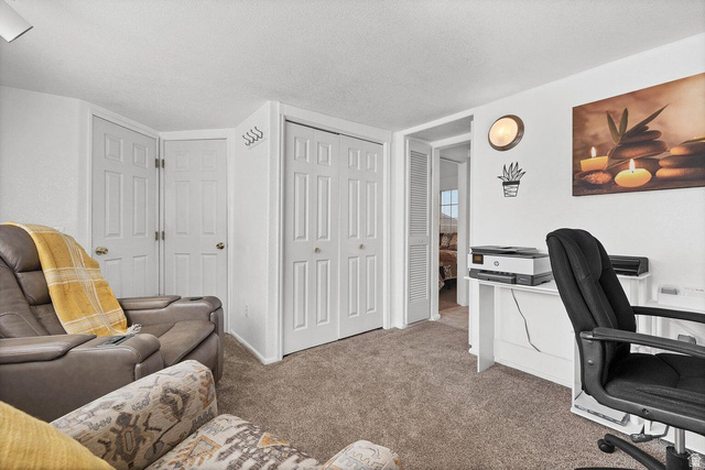 2990 East Riverside Drive, Unit 173 St. George, UT 84790 - Photo 15 of 38 Carpeted room featuring multiple panel doors, a built-in wall sconce, and white painted trim