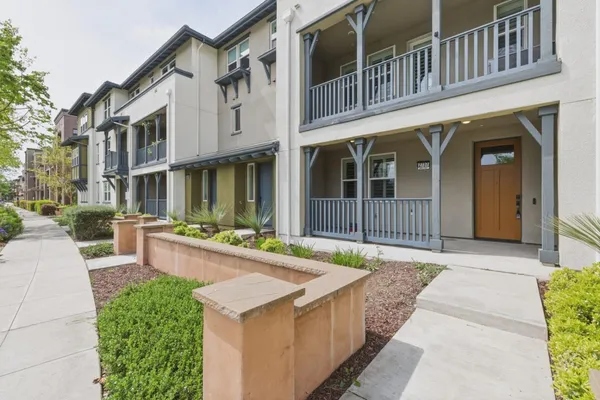 a view of a park with bench and trees