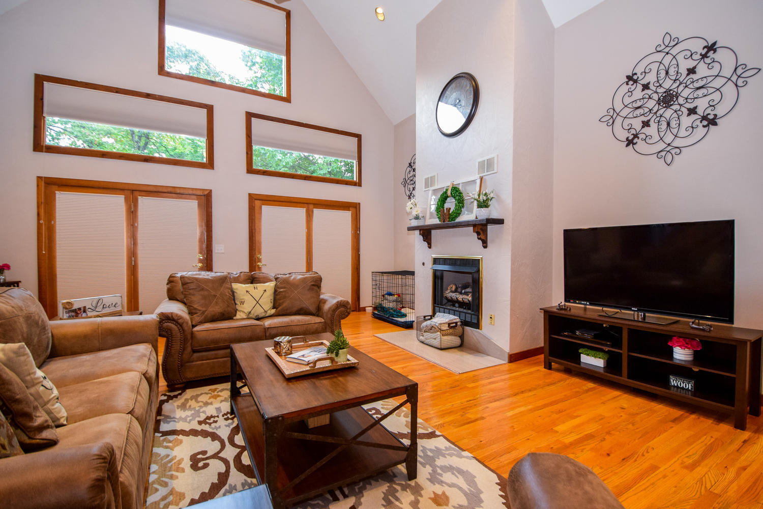 256 Deep Woods Road Hardy, VA 24101 - Photo 4 of 42 a living room with fireplace furniture and a flat screen tv