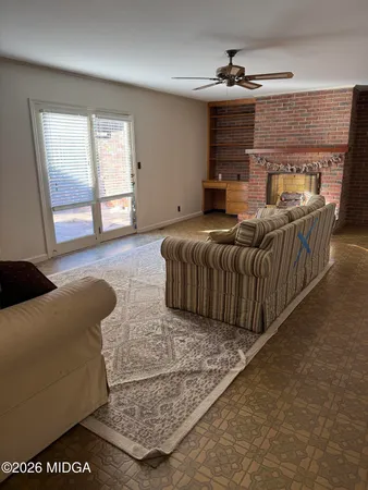 a living room with furniture