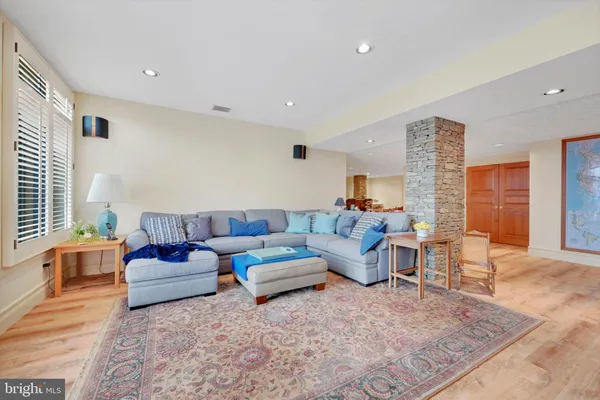 a living room with furniture and a couch