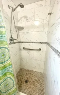 a bathroom with a shower