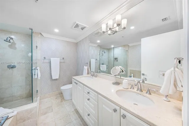 a spacious bathroom with a tub and a shower