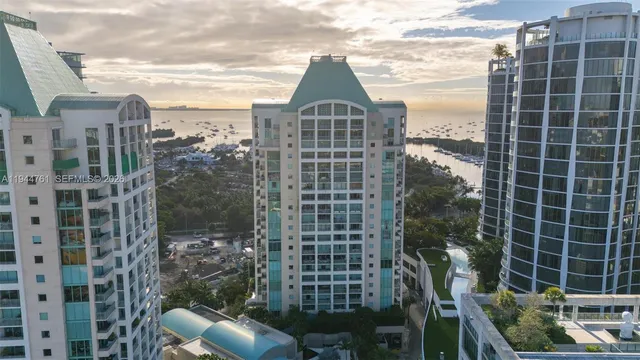 a view of a city with tall buildings