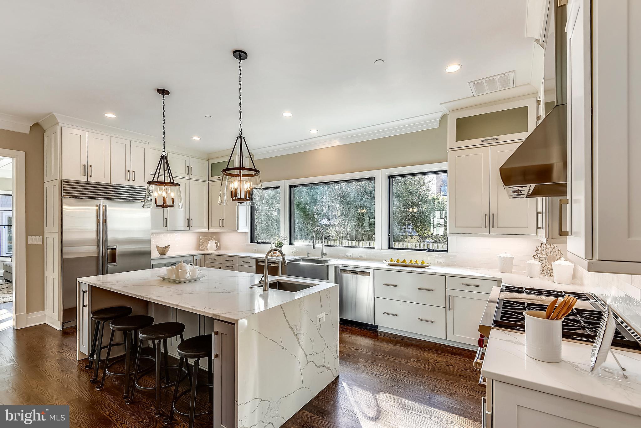 7204 Marbury Road Bethesda, MD 20817 - Photo 12 of 58 Exquisite Chef's Kitchen with Quartz Countertops