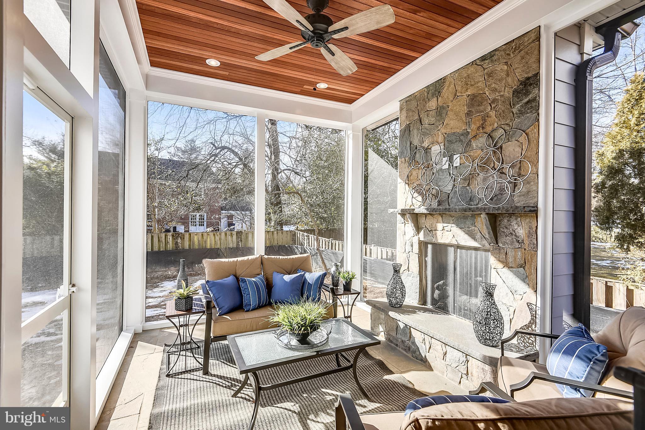 7204 Marbury Road Bethesda, MD 20817 - Photo 22 of 58 Enchanting Screen Porch with Fireplace