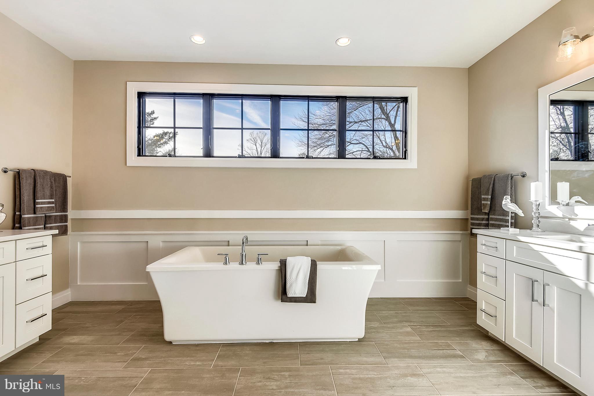 7204 Marbury Road Bethesda, MD 20817 - Photo 37 of 58 Free Standing Soaking Tub and Two Vanities