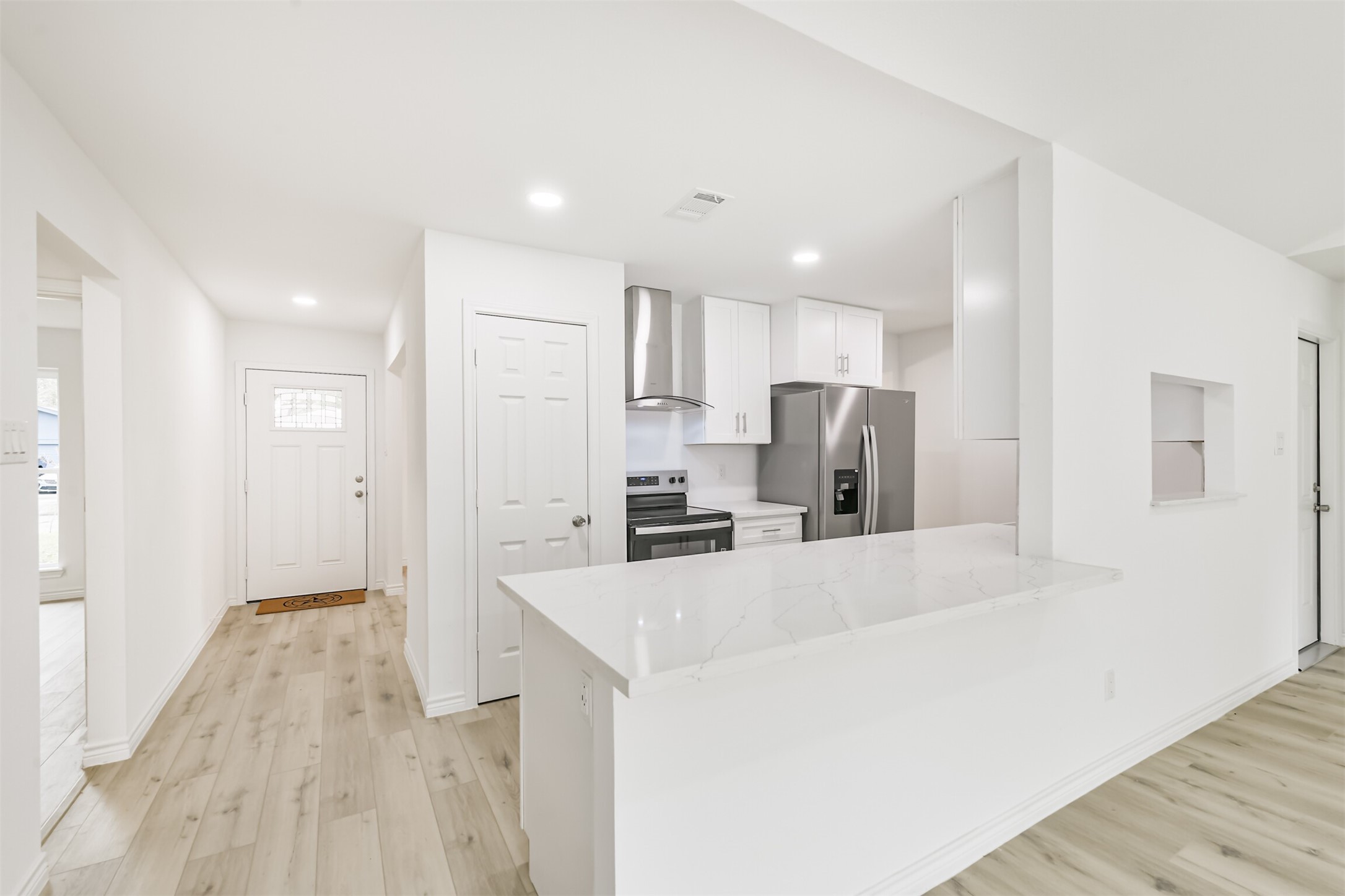 4215 Rosegate Drive Spring, TX 77373 - Photo 13 of 38 USB Ports are added on the side of the quartz breakfast bar.