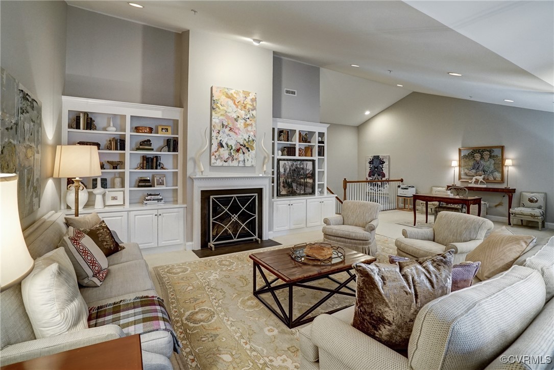 709 Chiswick Park Road Henrico, VA 23229 - Photo 30 of 47 Living room with high vaulted ceiling, built in fe