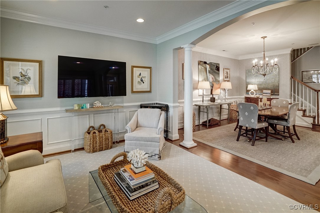 709 Chiswick Park Road Henrico, VA 23229 - Photo 7 of 47 Living room featuring arched walkways, ornate colu