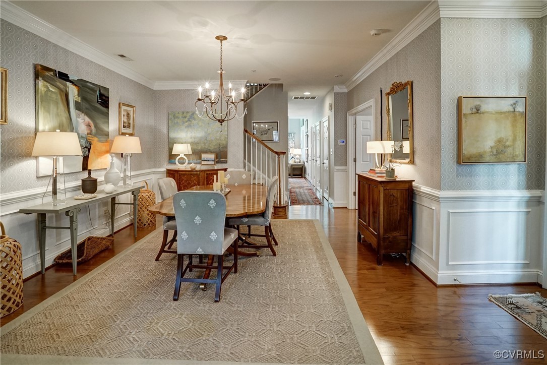 709 Chiswick Park Road Henrico, VA 23229 - Photo 10 of 47 Dining space with wallpapered walls, a chandelier,