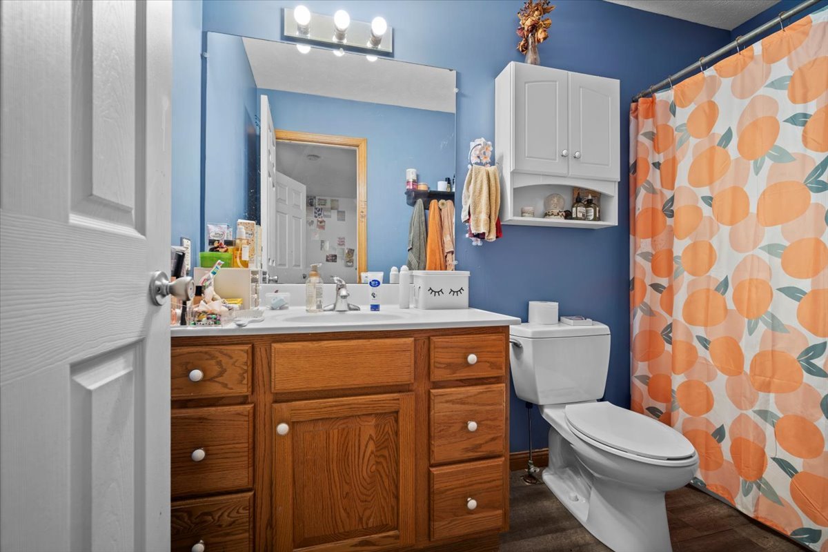 1318 Shannon Road Normal, IL 61761 - Photo 31 of 40 a bathroom with a toilet a sink and a mirror