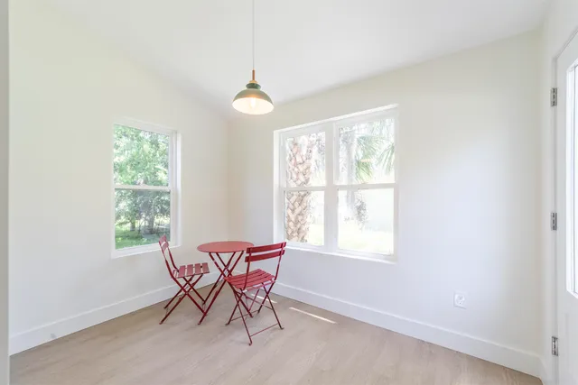 a view of a hallway with entryway