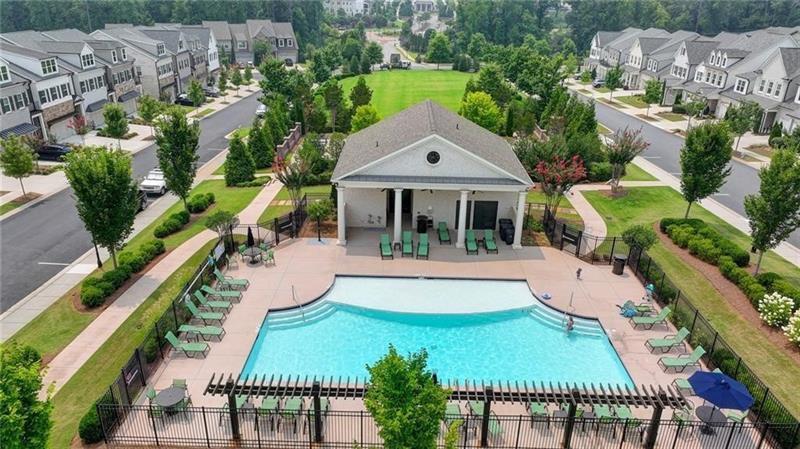 20006 Windalier Way Roswell, GA 30076 - Photo 46 of 58 an aerial view of a house with swimming pool and patio